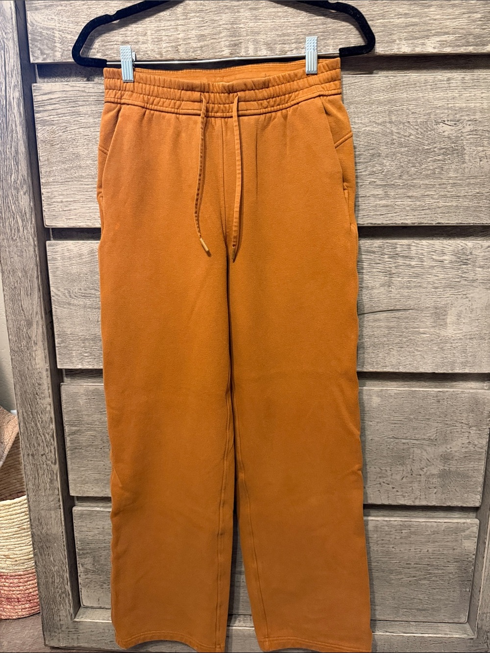 Women’s scuba midrise wide leg pants. Copper brown. 6. - Picture 1 of 2